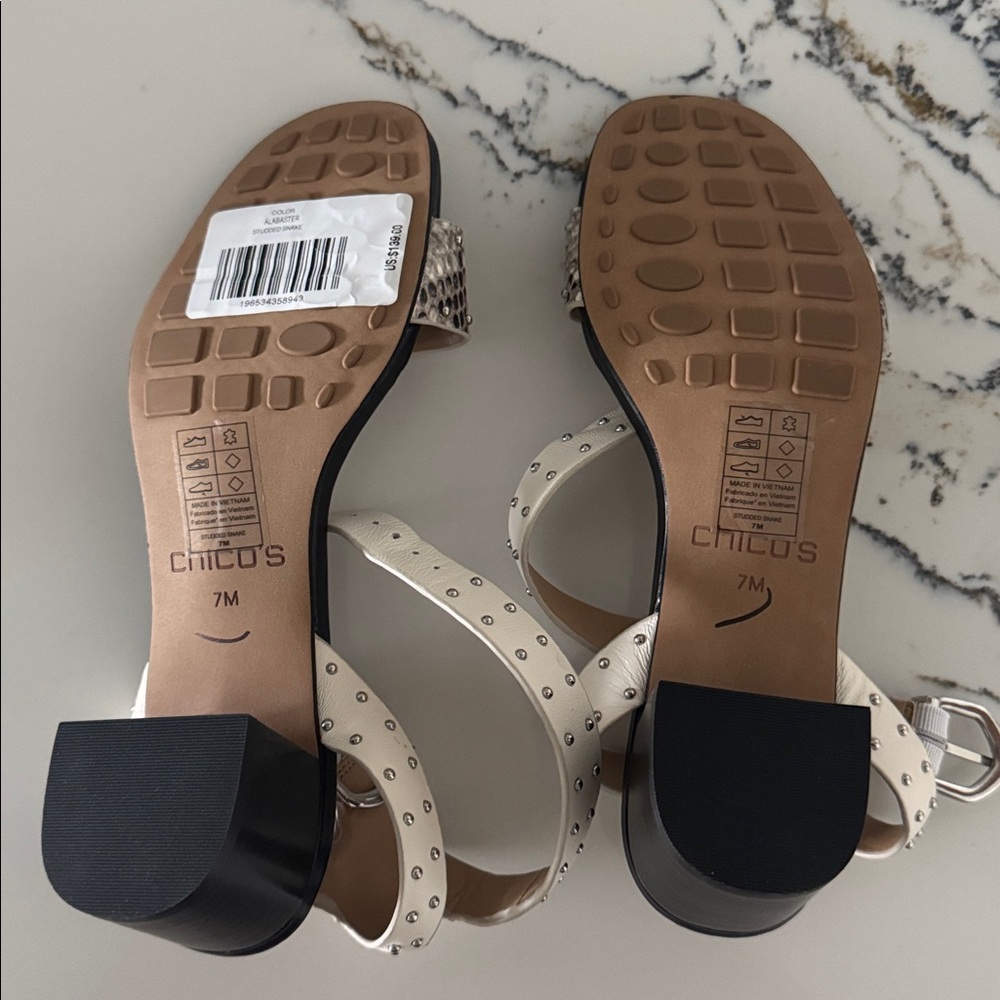 NWT Snake Print Sandal Heels Size 7 - Picture 6 of 6